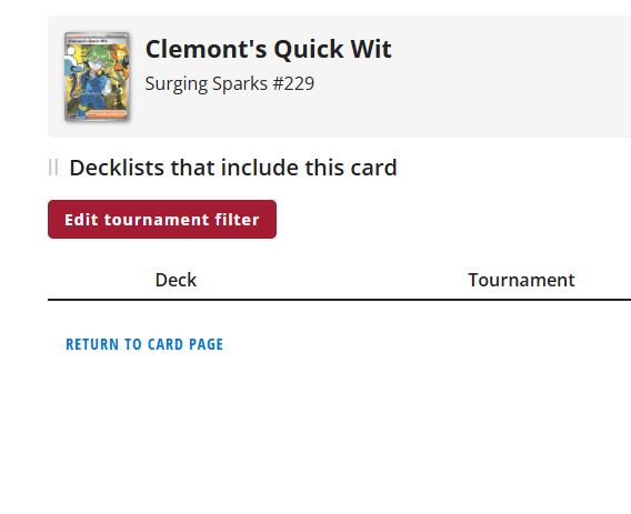 Clemont has No Results